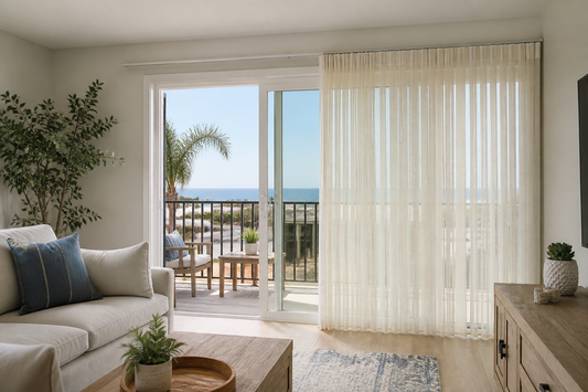 Planning image of a vertical sheer on a Redondo Beach balcony sliding door