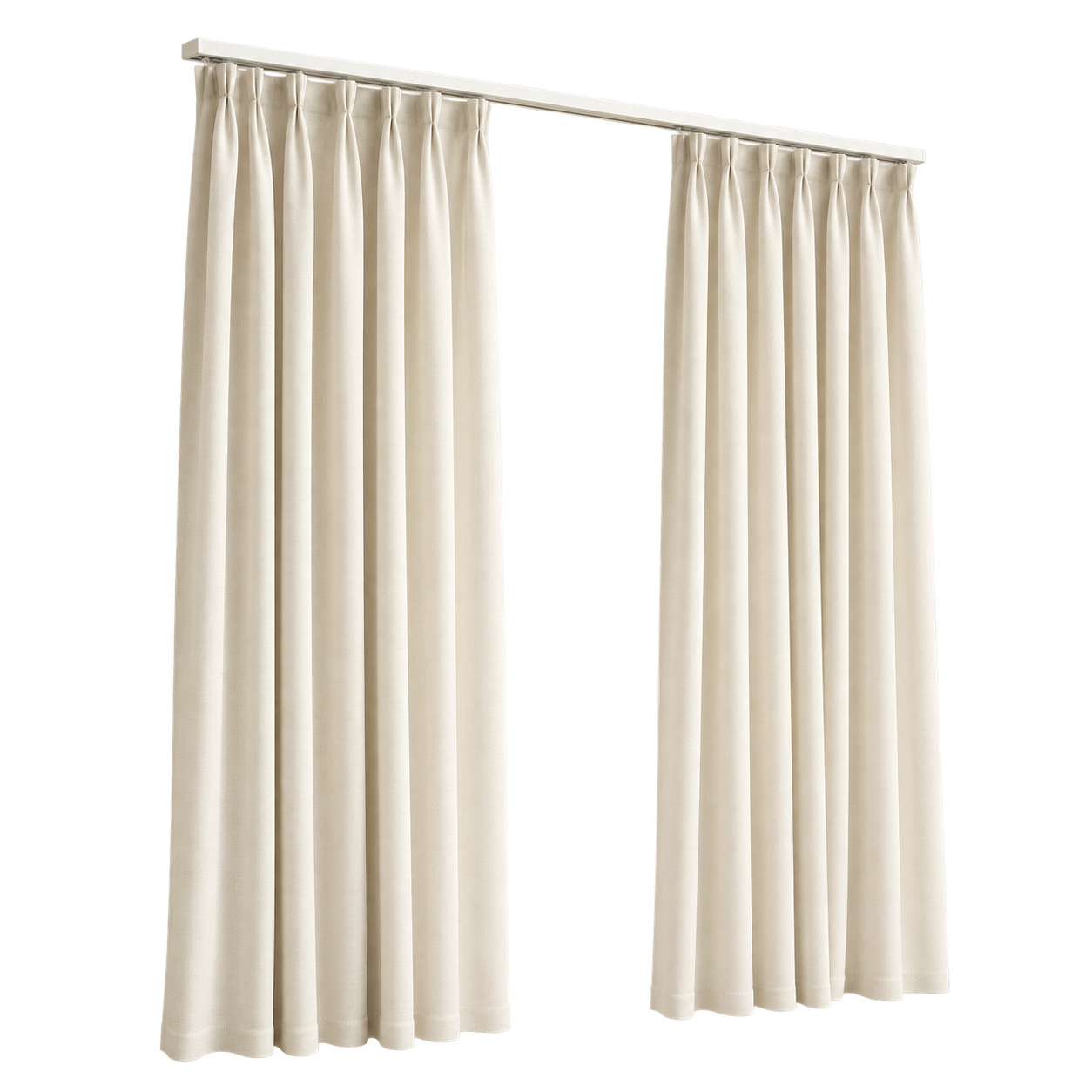 Angled Curtains and Drapes product render