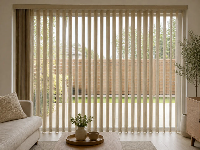 Individual woven fabric vertical shade slats