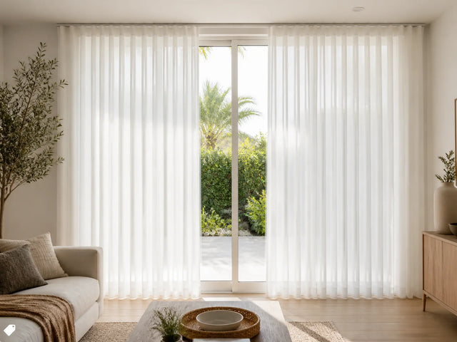 Motorized sheer shades with a center split