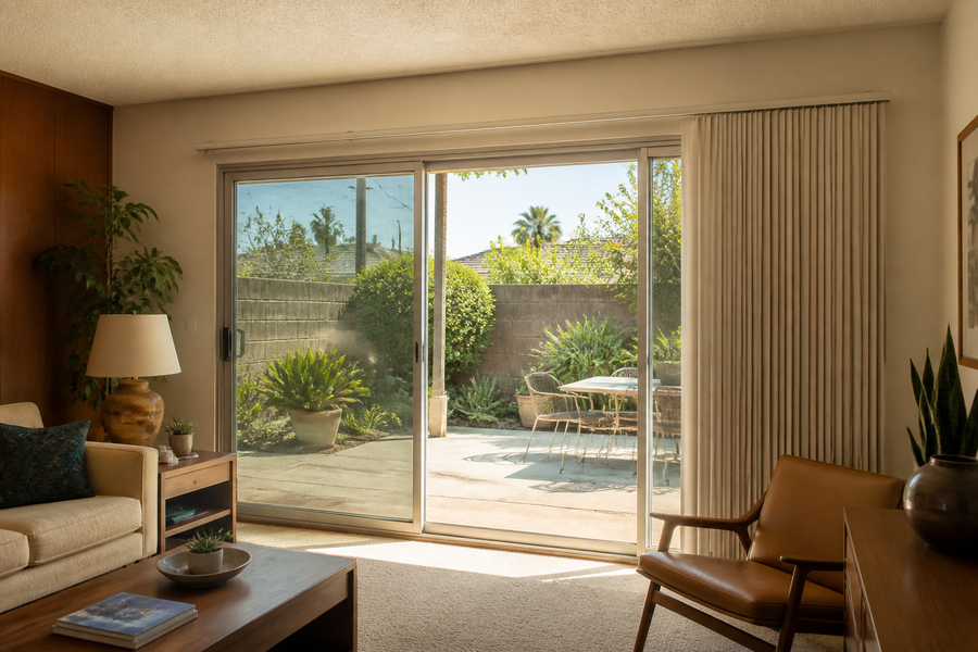 Wide windows and sliding doors in Carson