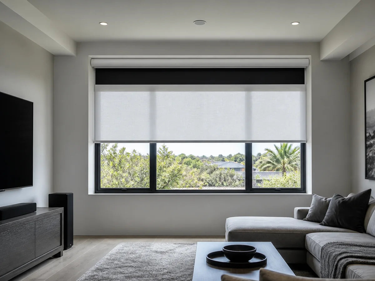 Dual roller shade system with separate light-filtering and blackout layers