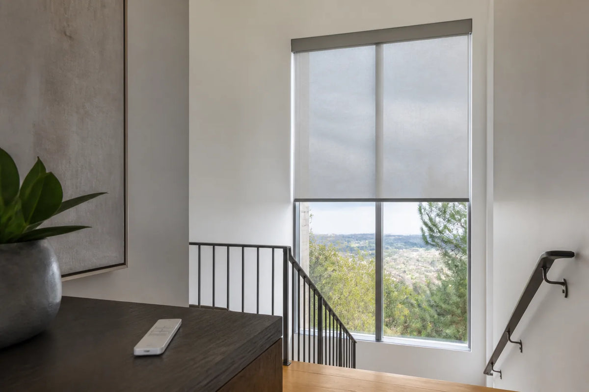 Direct remote used to operate tall motorized window shades